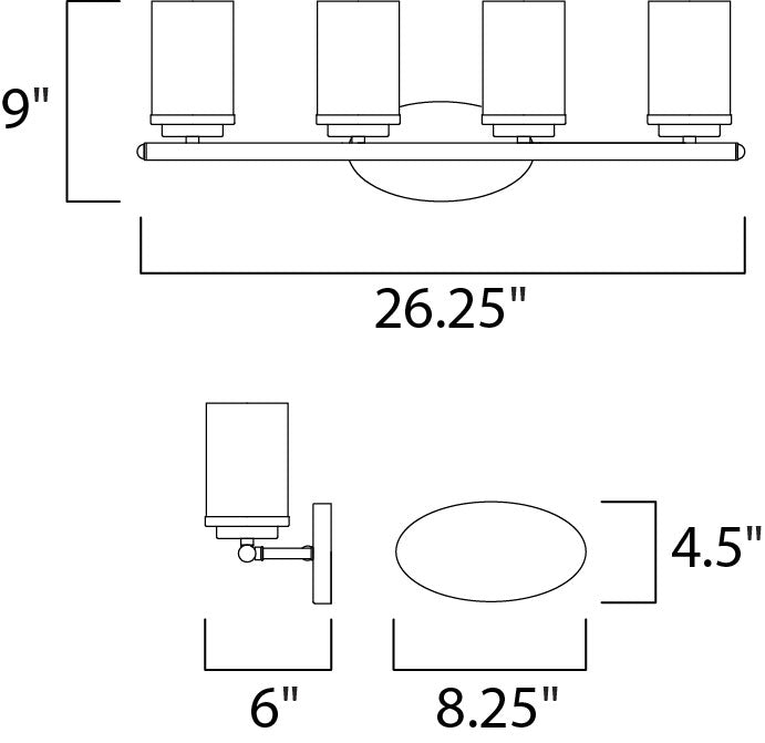 Maxim Corona 10214FTSN Bath Vanity Light 27 in. wide - Satin Nickel