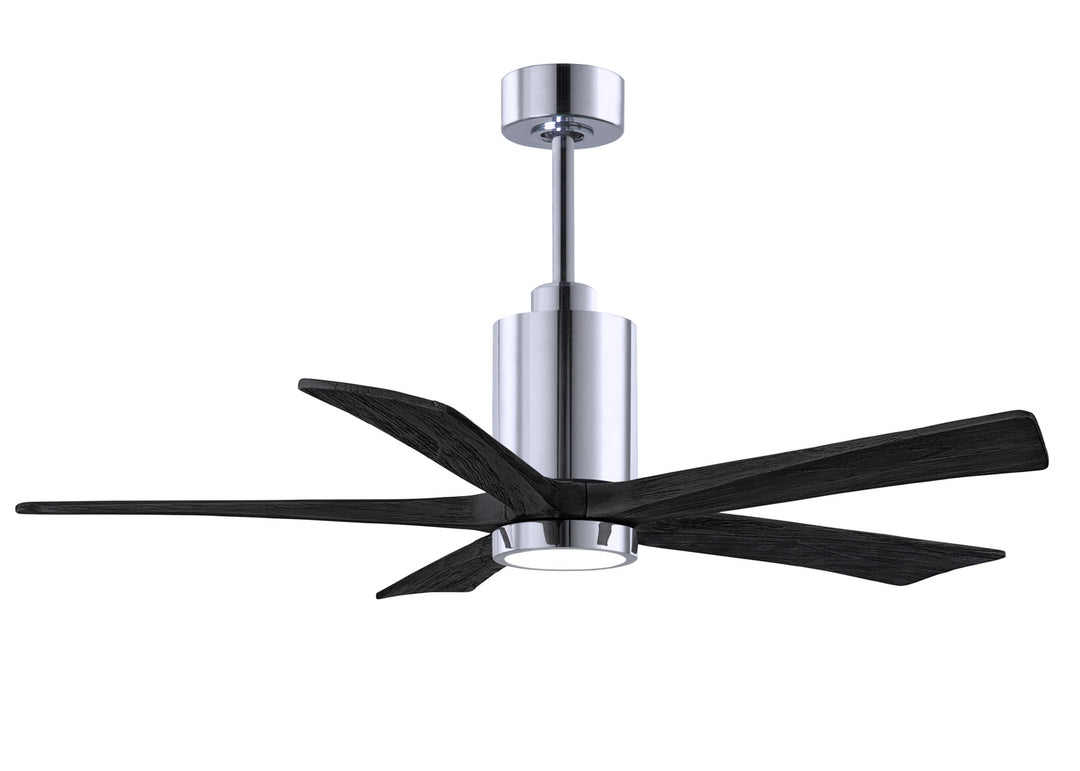 Matthews Fan Company Patricia PA5-CR-BK-52 Ceiling Fan 52 - Polished Chrome, Matte Black/