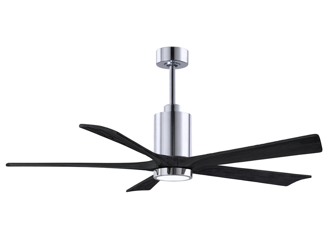 Matthews Fan Company Patricia PA5-CR-BK-60 Ceiling Fan 60 - Polished Chrome, Matte Black/