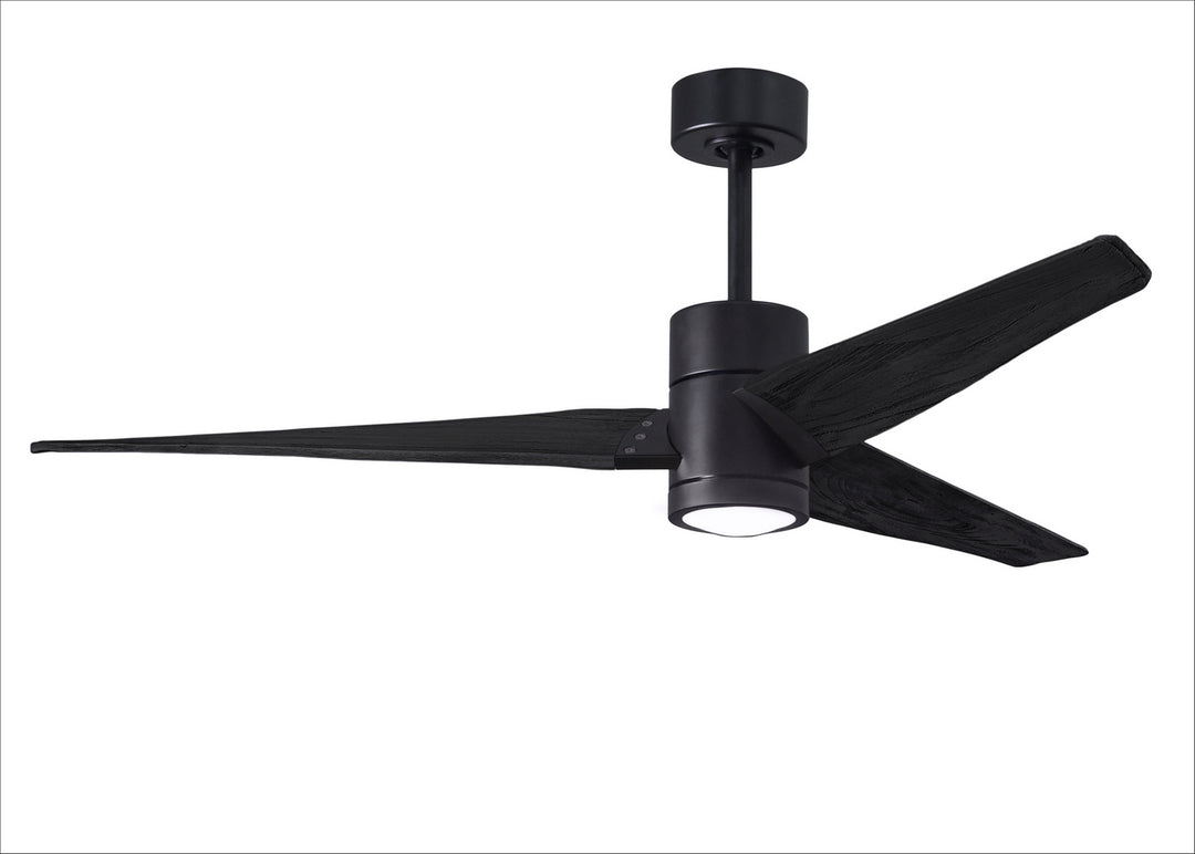 Matthews Fan Company Super Janet SJ-BK-BK-60 Ceiling Fan 60 - Matte Black, Matte Black/