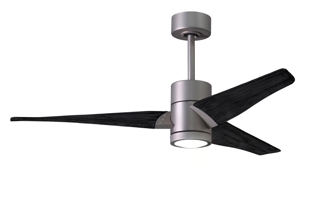 Matthews Fan Company Super Janet SJ-BN-BK-52 Ceiling Fan 52 - Brushed Nickel, Matte Black/