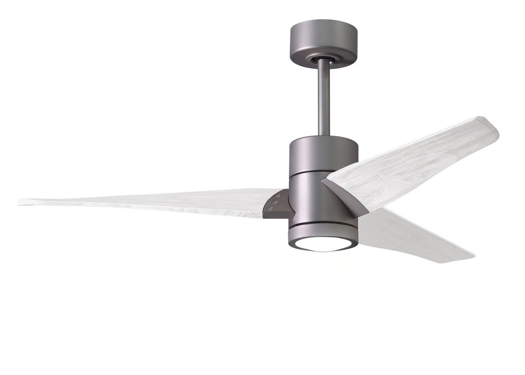 Matthews Fan Company Super Janet SJ-BN-MWH-52 Ceiling Fan 52 - Brushed Nickel, Matte White/