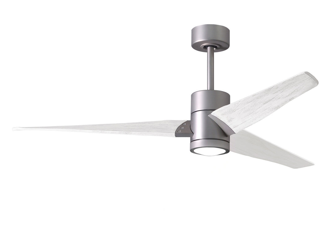 Matthews Fan Company Super Janet SJ-BN-MWH-60 Ceiling Fan 60 - Brushed Nickel, Matte White/