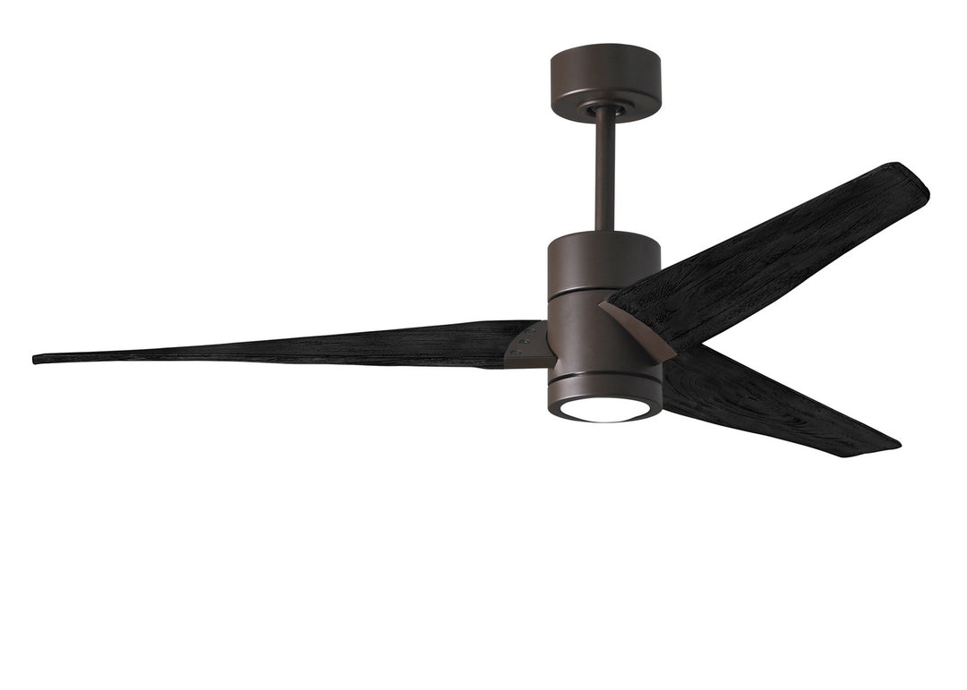 Matthews Fan Company Super Janet SJ-TB-BK-60 Ceiling Fan 60 - Textured Bronze, Matte Black/