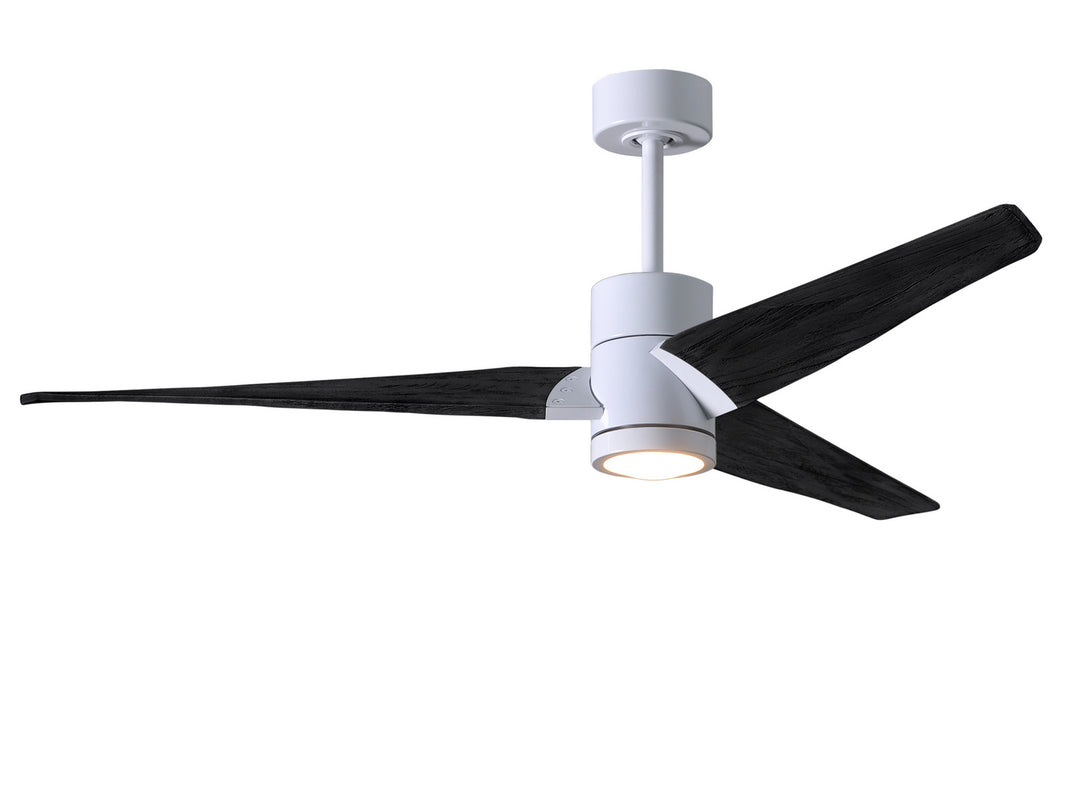 Matthews Fan Company Super Janet SJ-WH-BK-52 Ceiling Fan 52 - White, Matte Black/