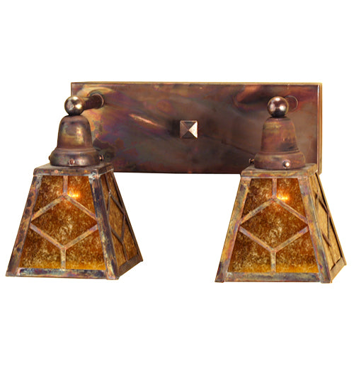 Meyda Tiffany Diamond Craftsman 102168 Bath Vanity Light 17 in. wide - Vintage Copper