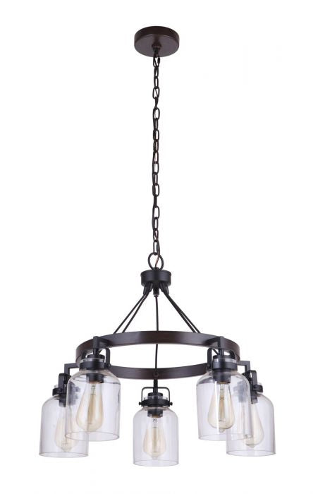 Craftmade Foxwood 53625-FBDT Chandelier Light - Flat Black/Dark Teak