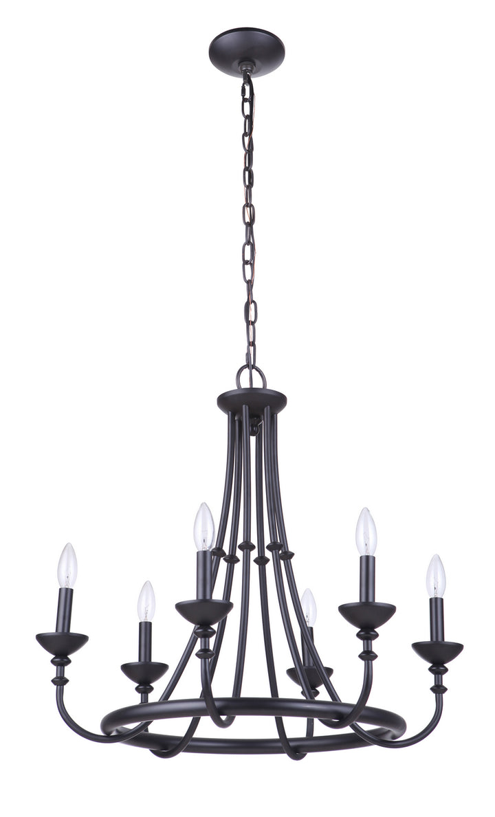 Craftmade Marlowe 53726-FB Chandelier Light - Flat Black
