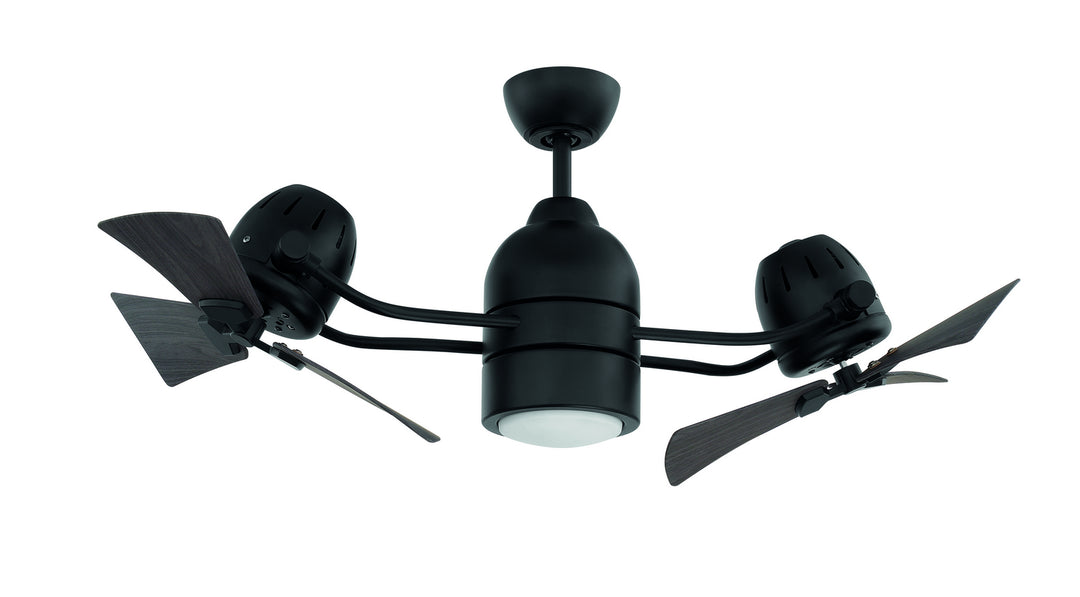 Craftmade Bellows Duo BW250FB6 Ceiling Fan 50 - Flat Black, Grey Cedar/Grey Cedar/