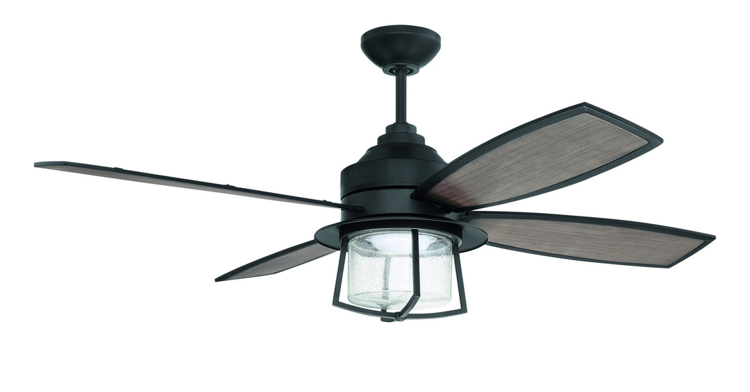 Craftmade Waterfront Indoor/Outdoor WAT52FB4 Ceiling Fan 52 - Flat Black, Flat Black/Grey Walnut/