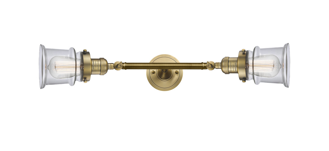 Innovations Franklin Restoration 208L-BB-G182S Bath Vanity Light 6 in. wide - Brushed Brass