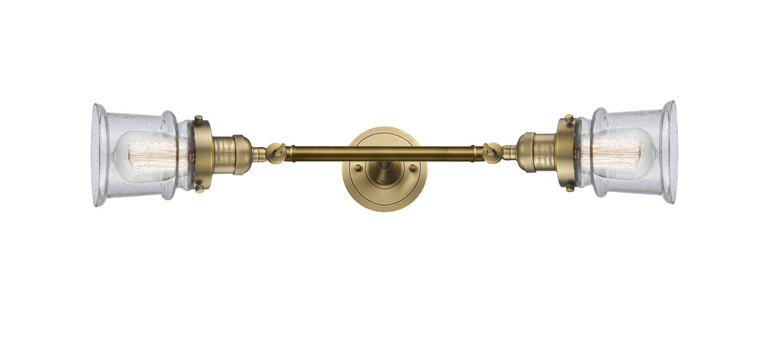 Innovations Franklin Restoration 208L-BB-G184S Bath Vanity Light 6 in. wide - Brushed Brass