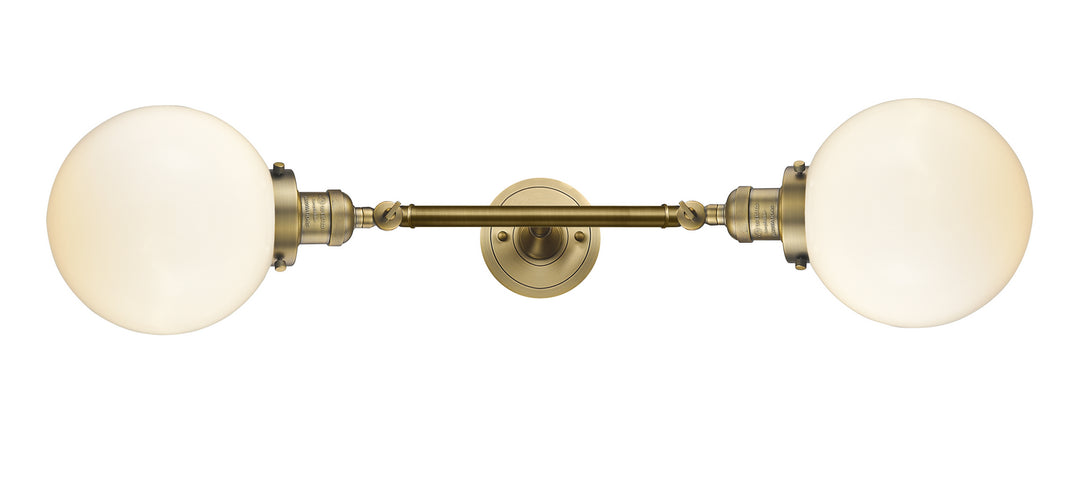 Innovations Franklin Restoration 208L-BB-G201-8 Bath Vanity Light 8 in. wide - Brushed Brass