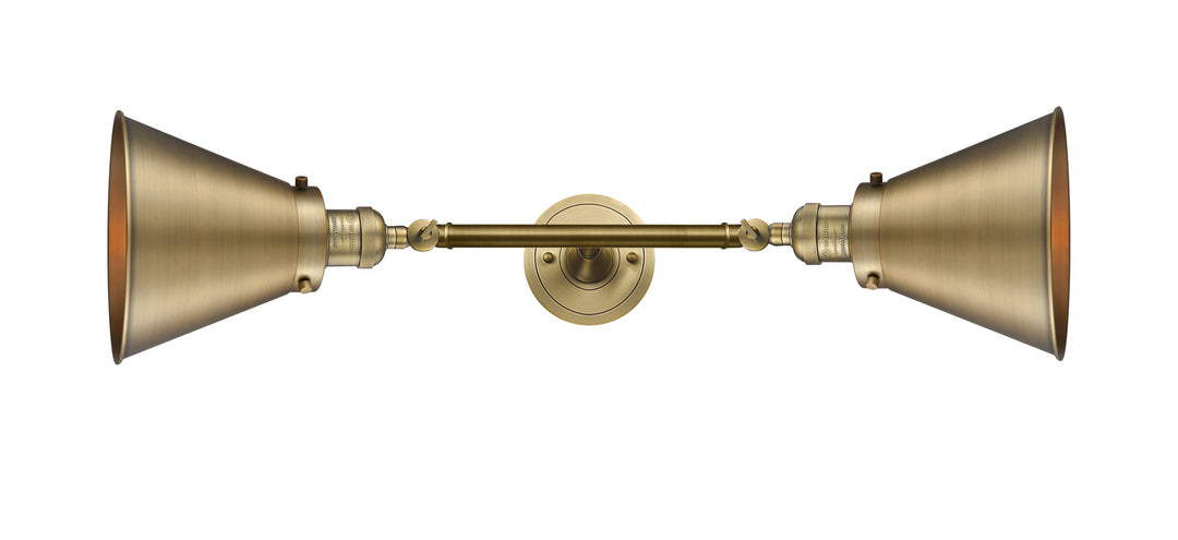 Innovations Franklin Restoration 208L-BB-M13-BB Bath Vanity Light 8 in. wide - Brushed Brass