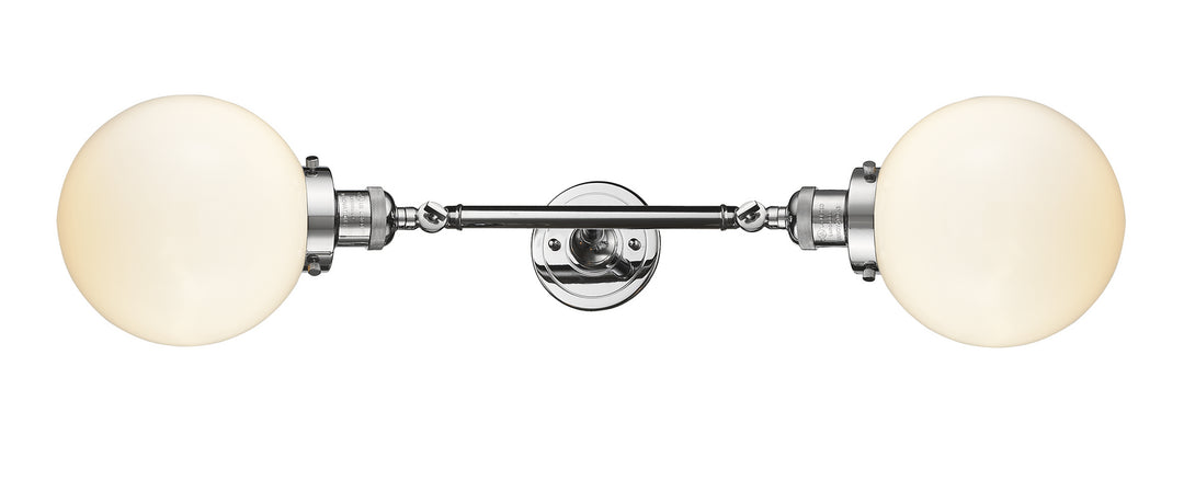 Innovations Franklin Restoration 208L-PC-G201-8 Bath Vanity Light 8 in. wide - Polished Chrome