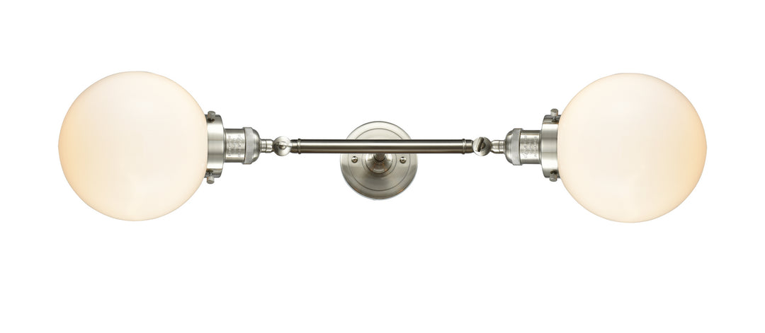 Innovations Franklin Restoration 208L-SN-G201-8 Bath Vanity Light 8 in. wide - Brushed Satin Nickel