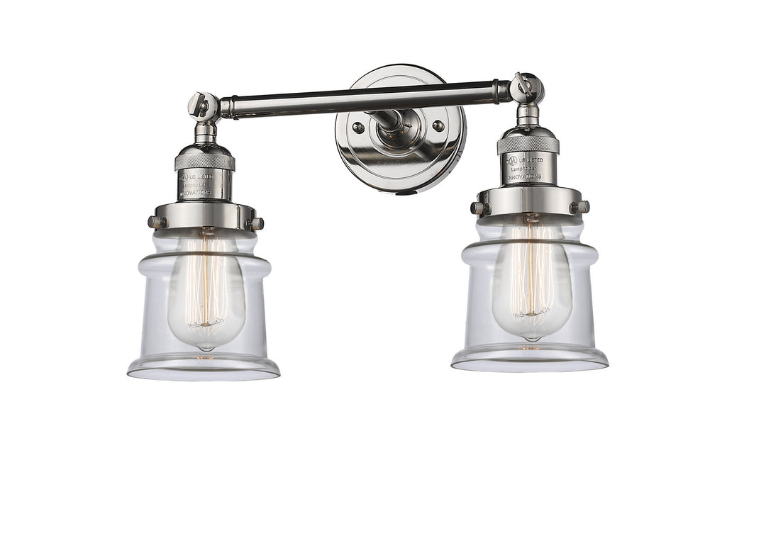 Innovations Franklin Restoration 208-PN-G182S Bath Vanity Light 17 in. wide - Polished Nickel