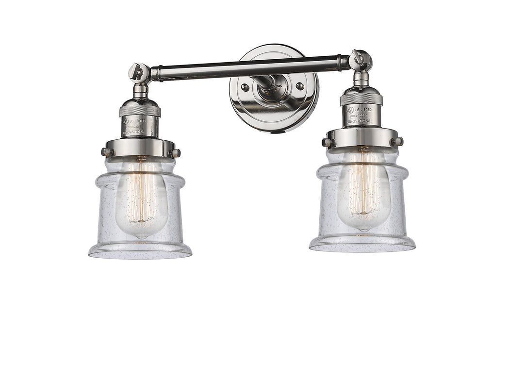 Innovations Franklin Restoration 208-PN-G184S Bath Vanity Light 17 in. wide - Polished Nickel