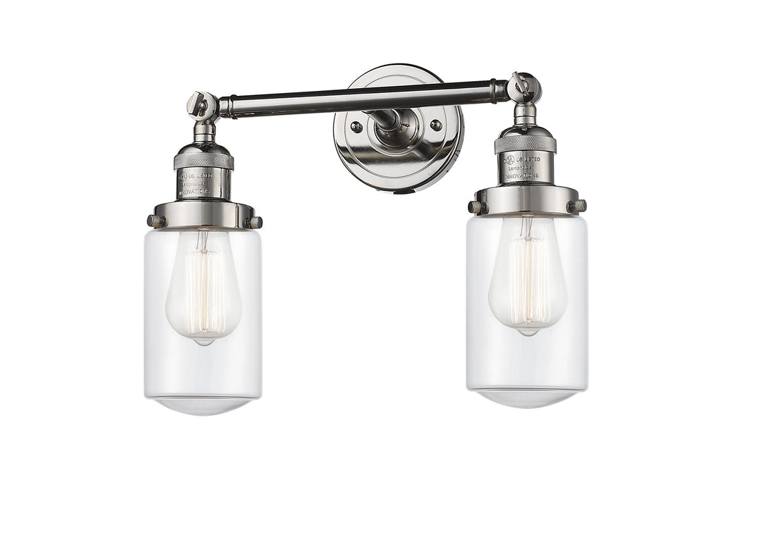 Innovations Franklin Restoration 208-PN-G312 Bath Vanity Light 14 in. wide - Polished Nickel