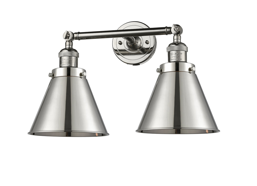 Innovations Franklin Restoration 208-PN-M13-PN Bath Vanity Light 18 in. wide - Polished Nickel