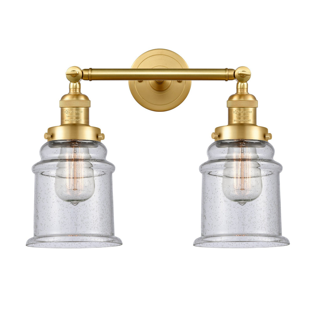 Innovations Franklin Restoration 208-SG-G184 Bath Vanity Light 17 in. wide - Satin Gold