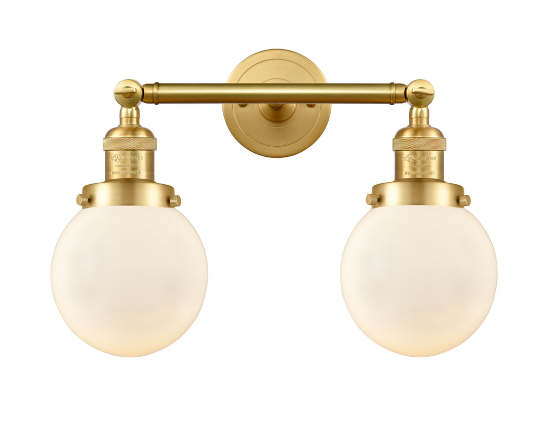 Innovations Franklin Restoration 208-SG-G201-6 Bath Vanity Light 17 in. wide - Satin Gold