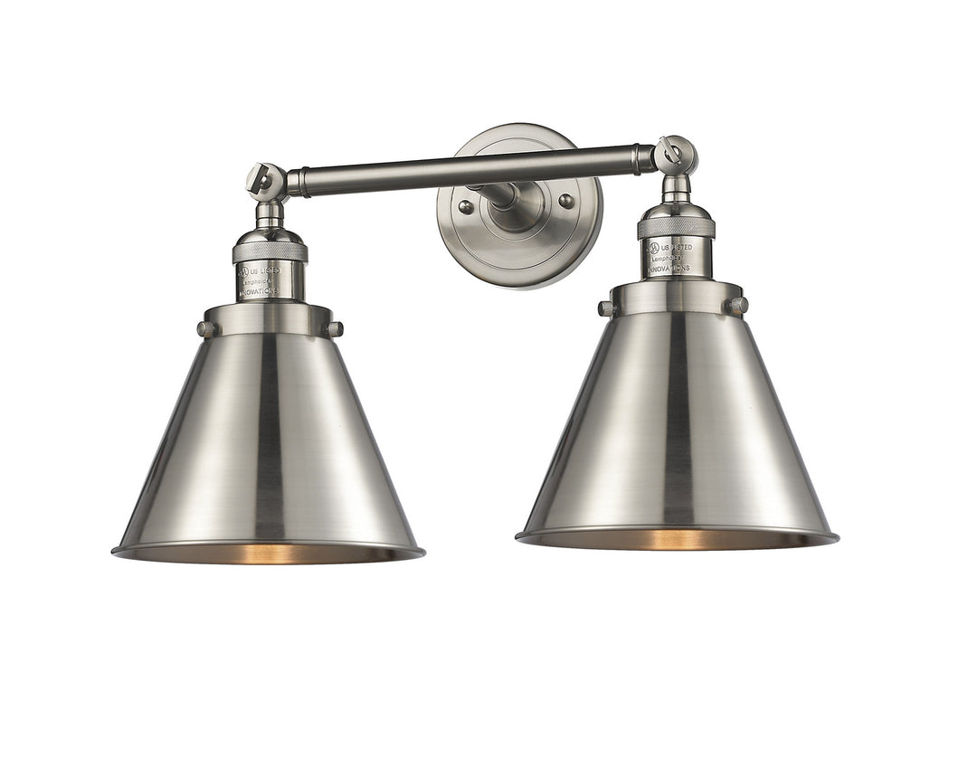 Innovations Franklin Restoration 208-SN-M13-SN Bath Vanity Light 18 in. wide - Brushed Satin Nickel