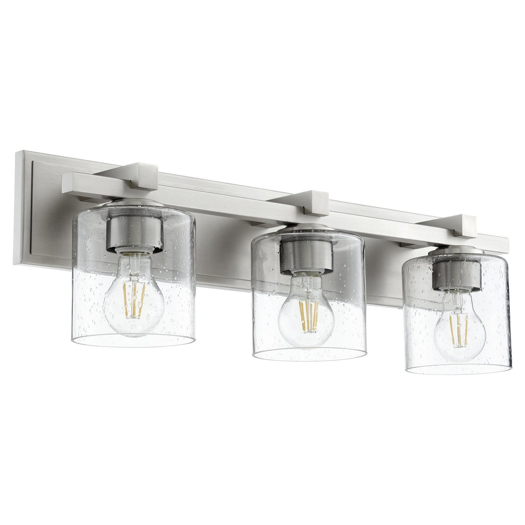 Quorum 5369 Vanities 5369-3-265 Bath Vanity Light 24 in. wide - Satin Nickel W/ Clear/Seeded