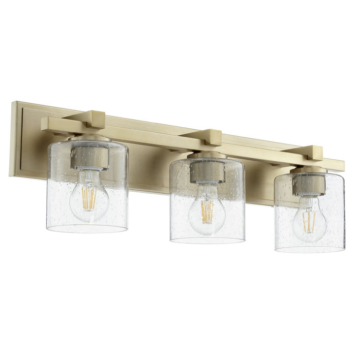 Quorum 5369 Vanities 5369-3-280 Bath Vanity Light 24 in. wide - Aged Brass W/ Clear/Seeded