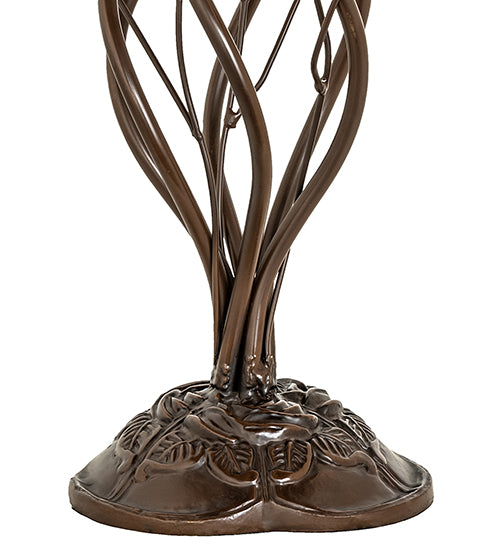 Meyda Tiffany Lighting 102416 Stained Glass Pond Lily Six Light Table Lamp Lamp Bronze / Dark