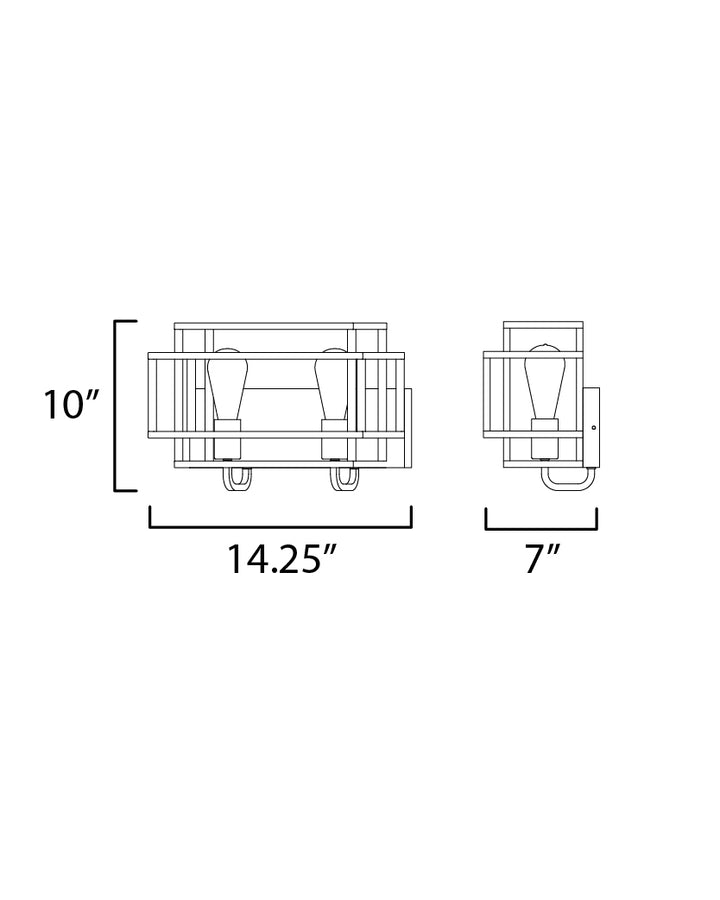 Maxim Liner 10242BKSBR Bath Vanity Light 15 in. wide - Black / Satin Brass