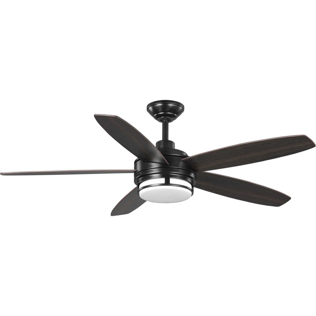 Progress Albin P250036-031-30 Ceiling Fan - Black, Toasted Oak/