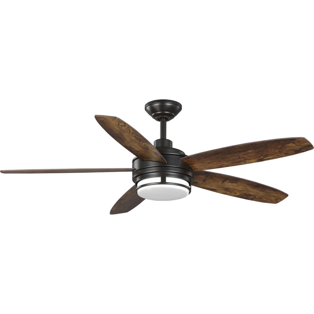 Progress Albin P250036-129-30 Ceiling Fan - Architectural Bronze, Distressed Walnut/