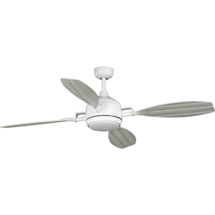 Progress Rudder P250040-028-30 Ceiling Fan - Satin White, Distressed White/