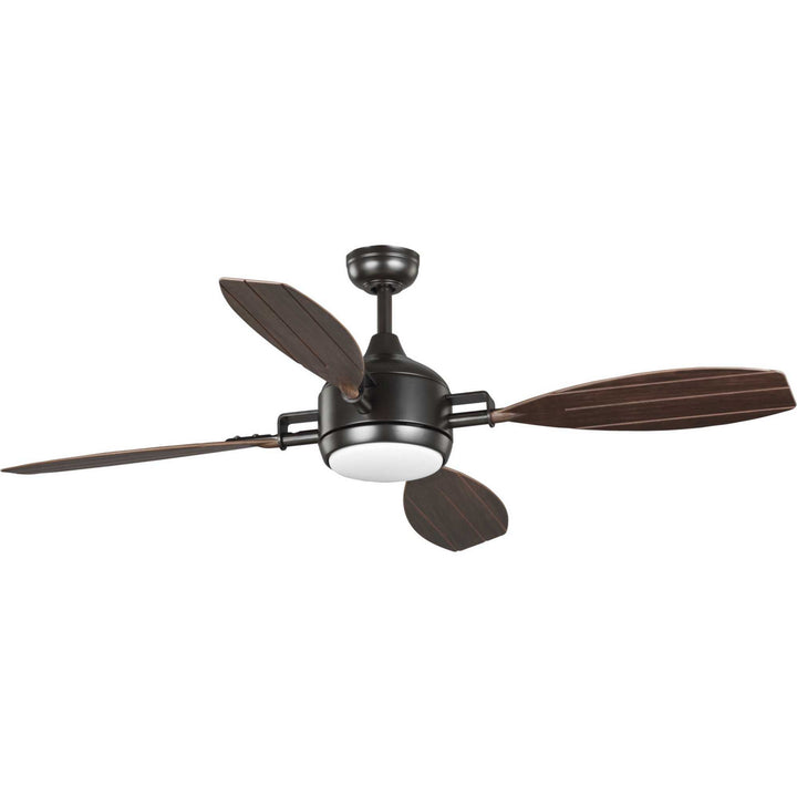 Progress Rudder P250040-129-30 Ceiling Fan - Architectural Bronze, Distressed Walnut/