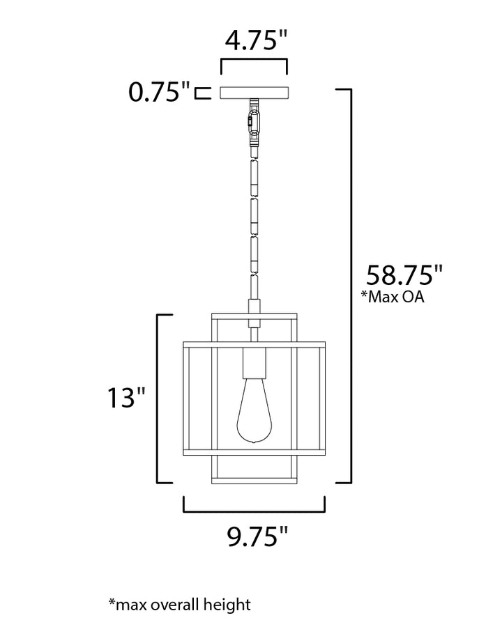 Maxim Liner 10246BKSBR Pendant Light - Black / Satin Brass