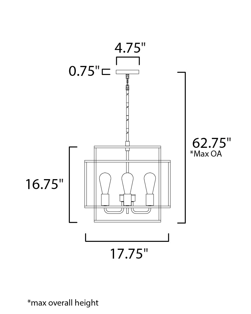 Maxim Liner 10247BKSBR Pendant Light - Black / Satin Brass