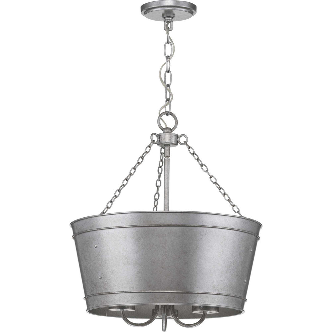 Progress Lighting P500227-141 Galveston Three Light Outdoor Pendant Outdoor Pewter, Nickel, Silver