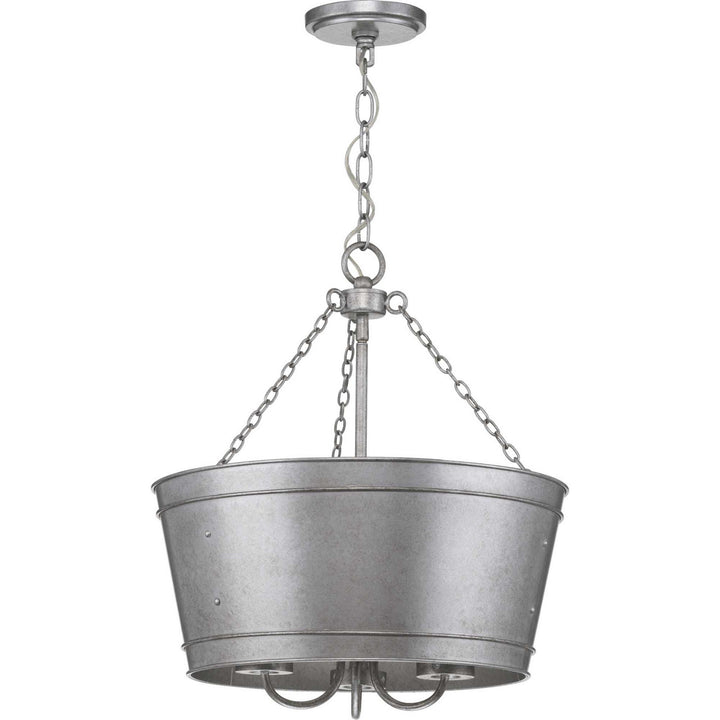 Progress Lighting P500227-141 Galveston Three Light Outdoor Pendant Outdoor Pewter, Nickel, Silver