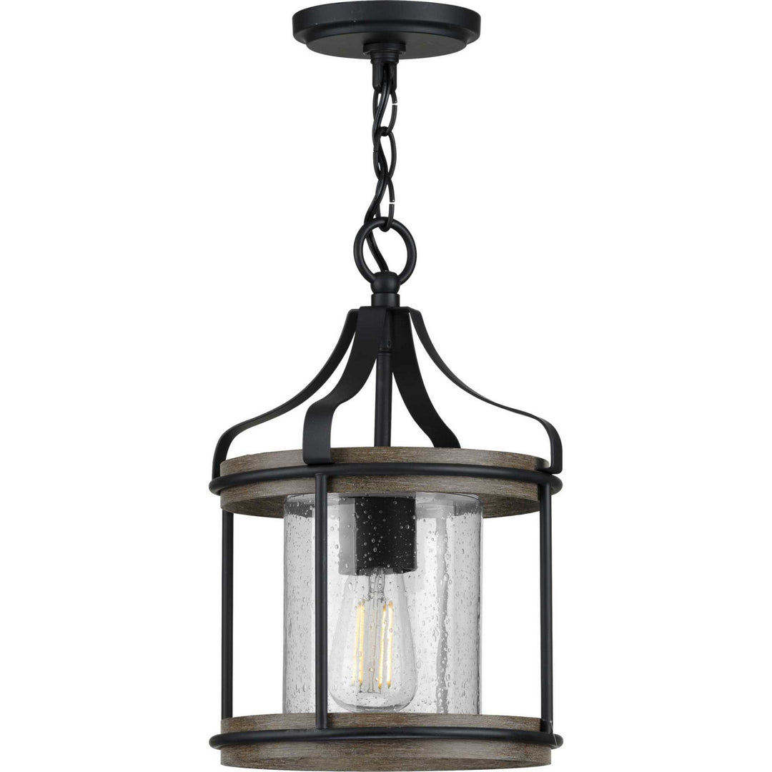 Progress Lighting P500234-031 Brenham One Light Outdoor Pendant Outdoor Black