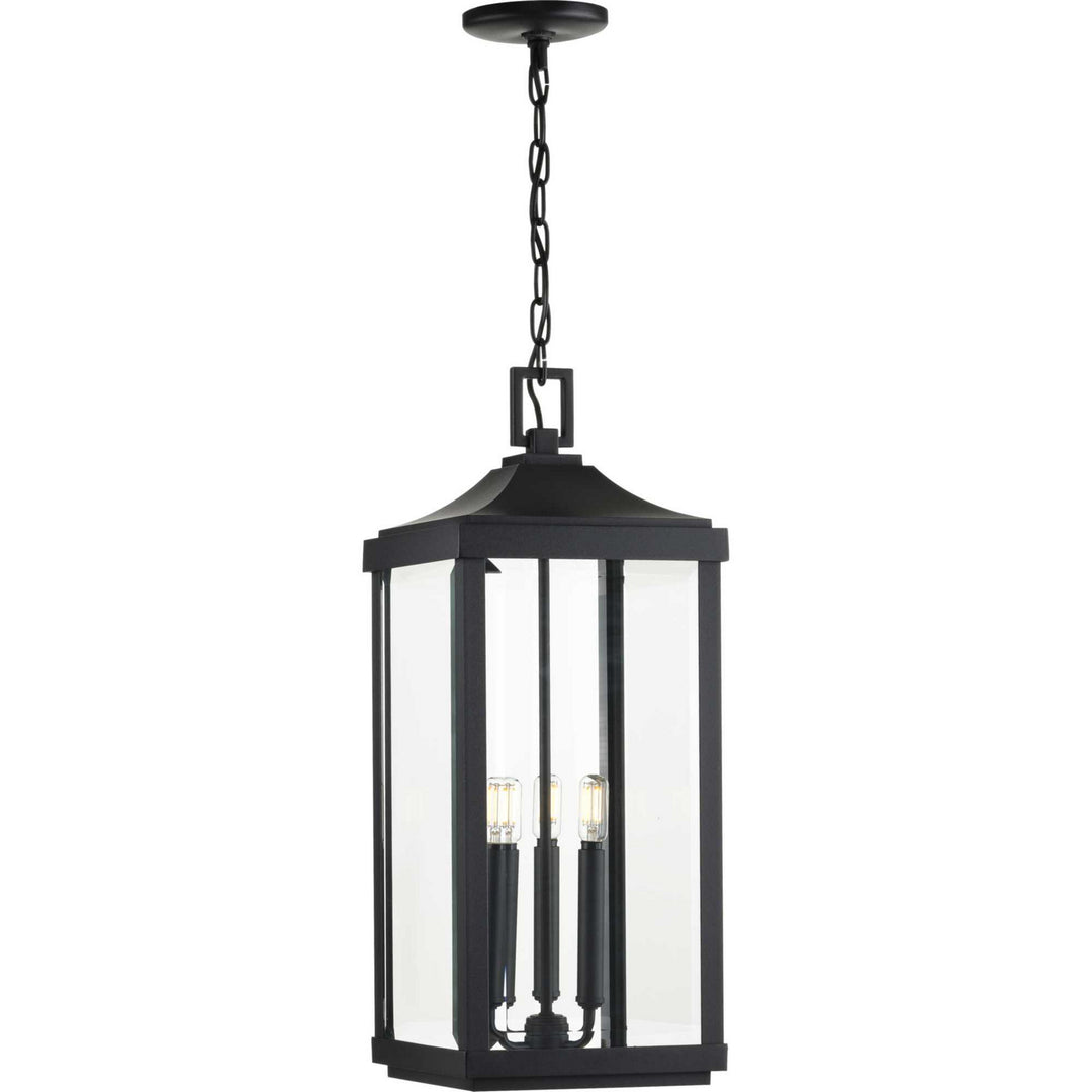 Progress Lighting P550004-031 Gibbes Street Three Light Hanging Lantern Outdoor Black