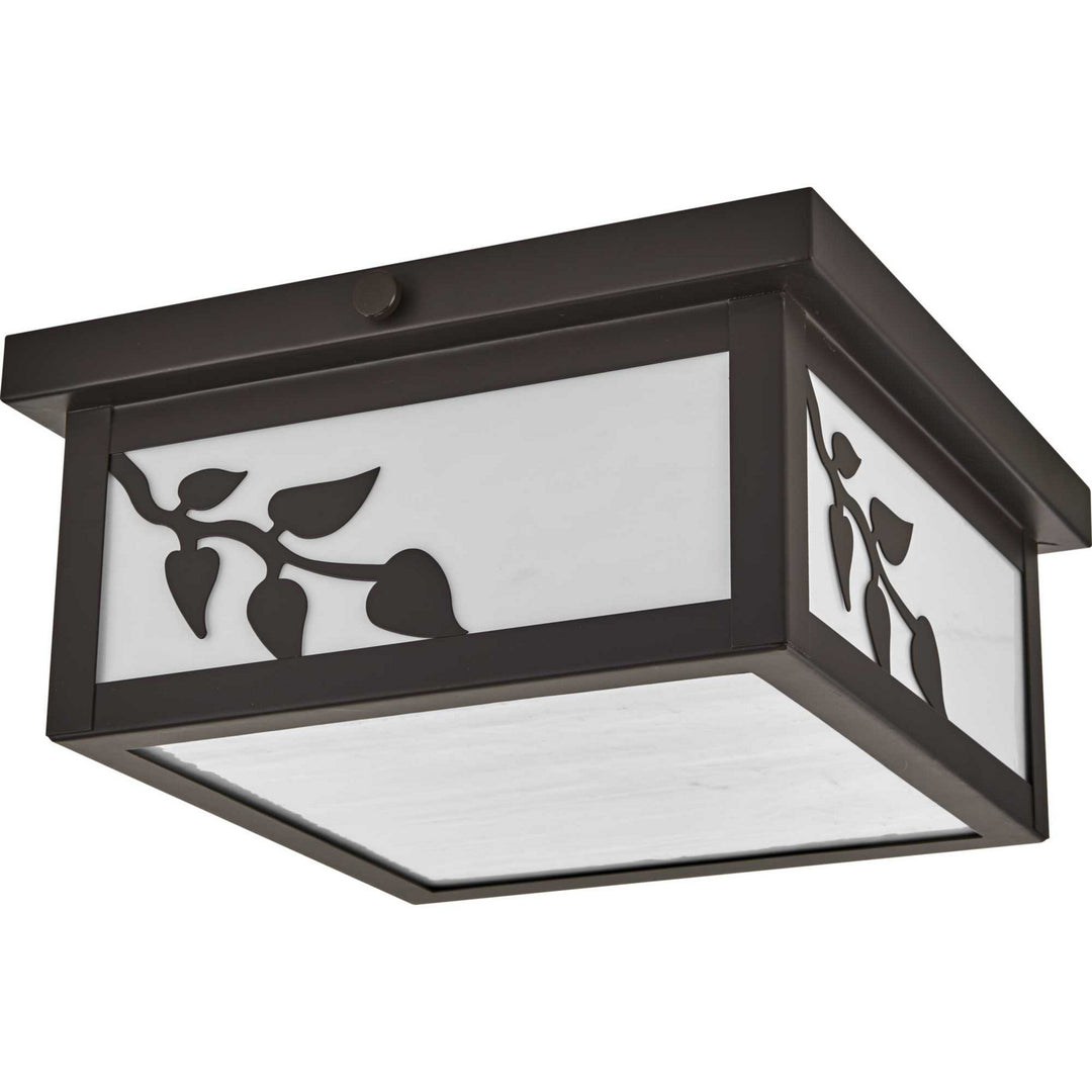 Progress Lighting P550057-020 Trellis Two Light Outdoor Flush Mount Outdoor Bronze / Dark
