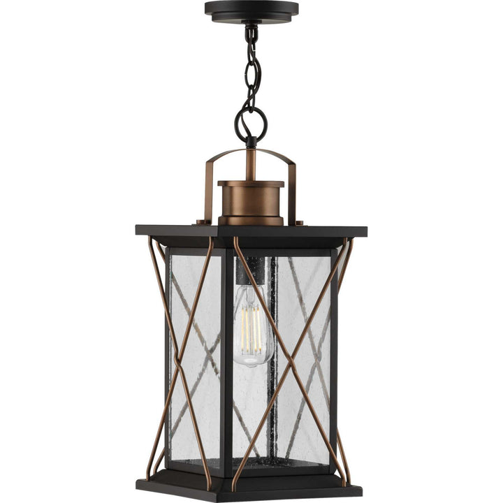 Progress Lighting P550068-020 Barlowe One Light Hanging Lantern Outdoor Bronze / Dark