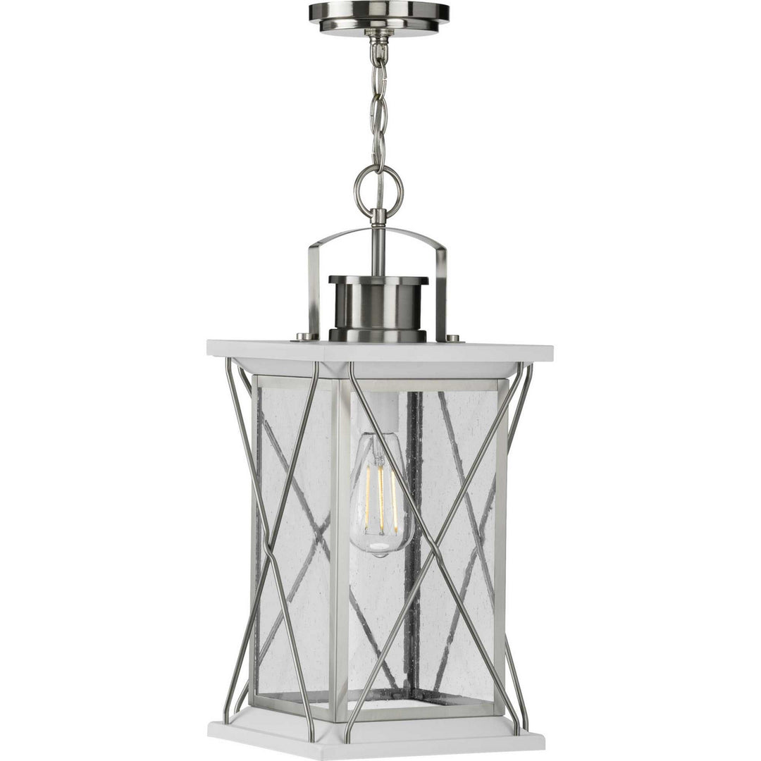Progress Lighting P550068-135 Barlowe One Light Hanging Lantern Outdoor Pewter, Nickel, Silver