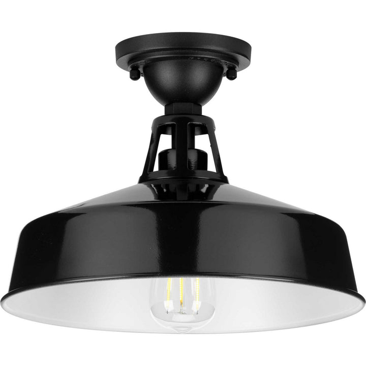 Progress Lighting P550070-031 Cedar Springs One Light Semi Flush Mount Outdoor Black