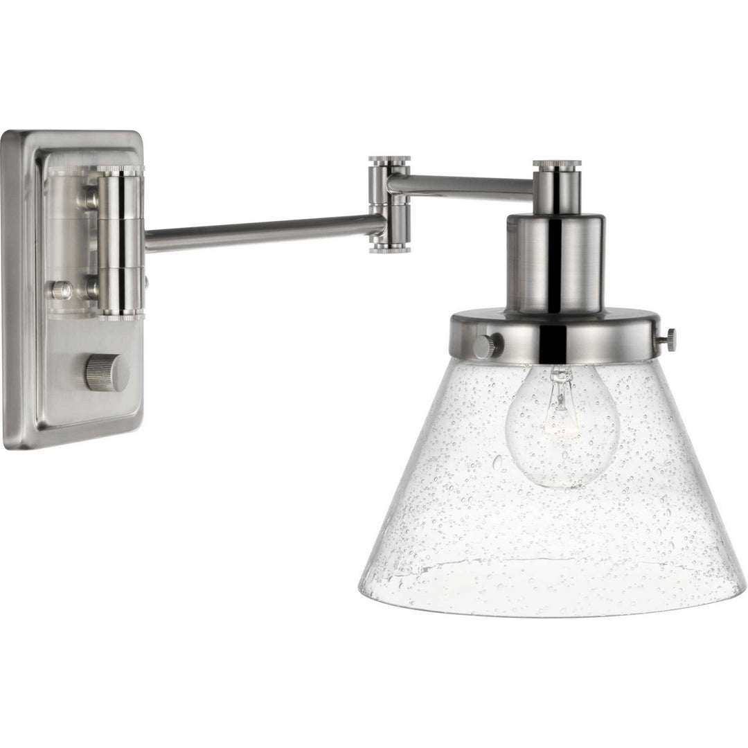 Progress Lighting P710084-009 Hinton One Light Swing Arm Wall Lamp Lamp Pewter, Nickel, Silver