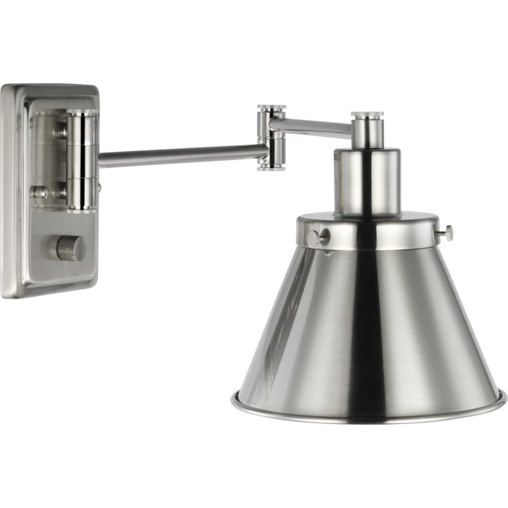 Progress Lighting P710085-009 Hinton One Light Swing Arm Wall Lamp Lamp Pewter, Nickel, Silver