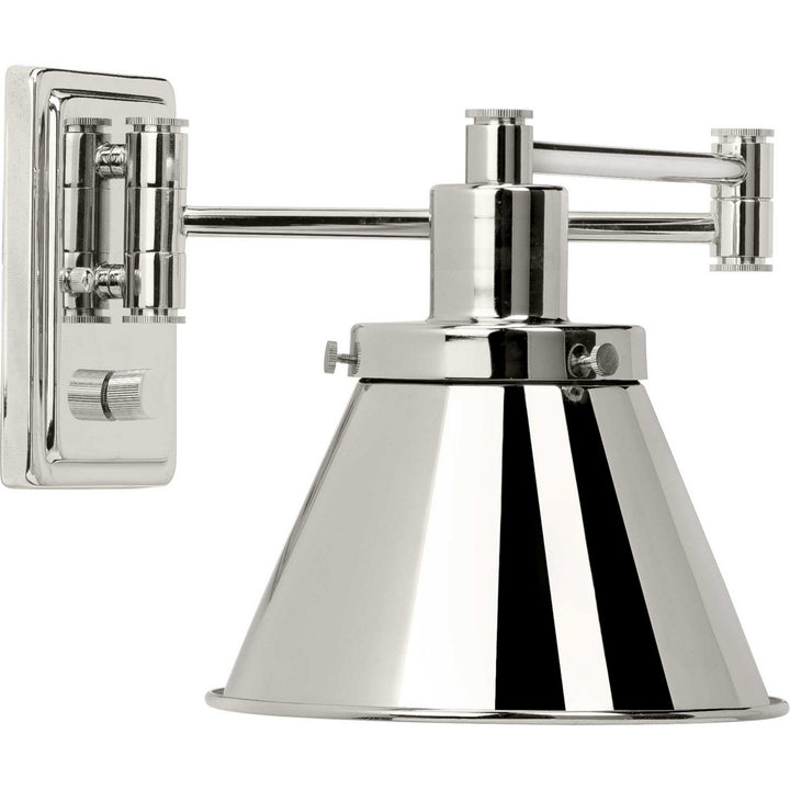 Progress Lighting P710085-104 Hinton One Light Swing Arm Wall Lamp Lamp Polished Nickel