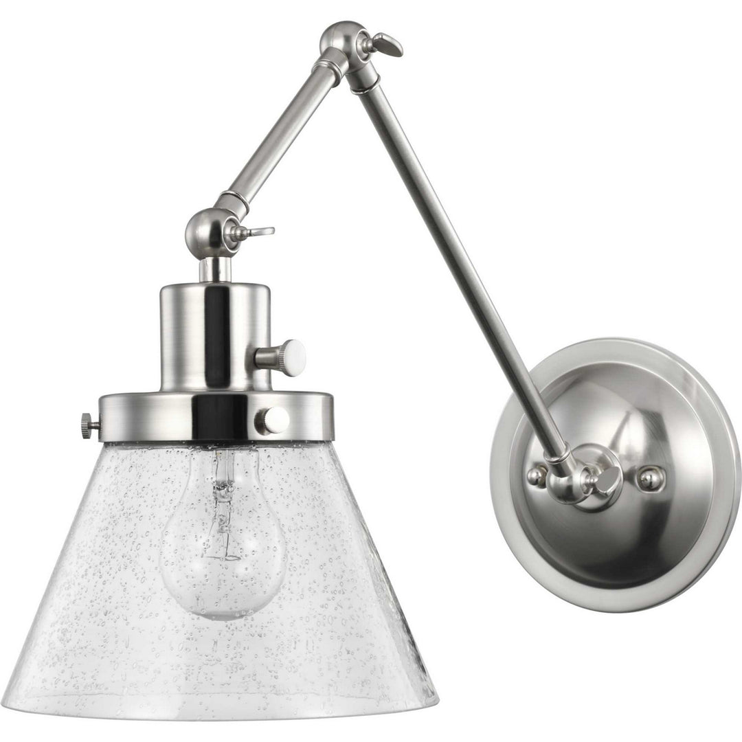 Progress Lighting P710094-009 Hinton One Light Swing Arm Wall Lamp Lamp Pewter, Nickel, Silver