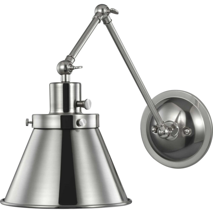 Progress Lighting P710095-009 Hinton One Light Swing Arm Wall Lamp Lamp Pewter, Nickel, Silver